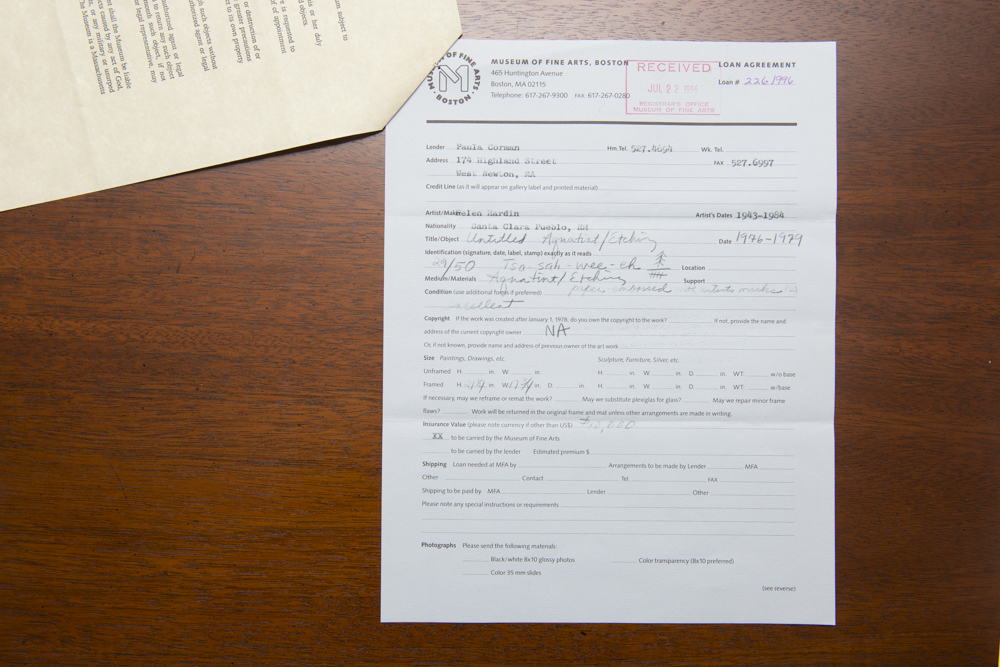 Helen Hardin "Santa Clara Pueblo, New Mexico" Aquatint