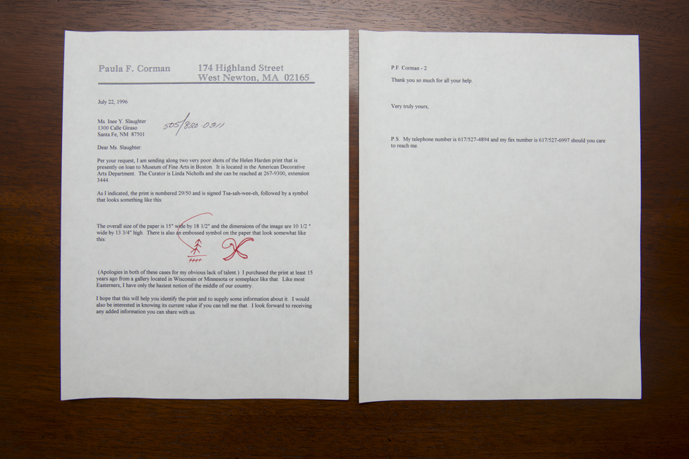 Helen Hardin "Santa Clara Pueblo, New Mexico" Aquatint