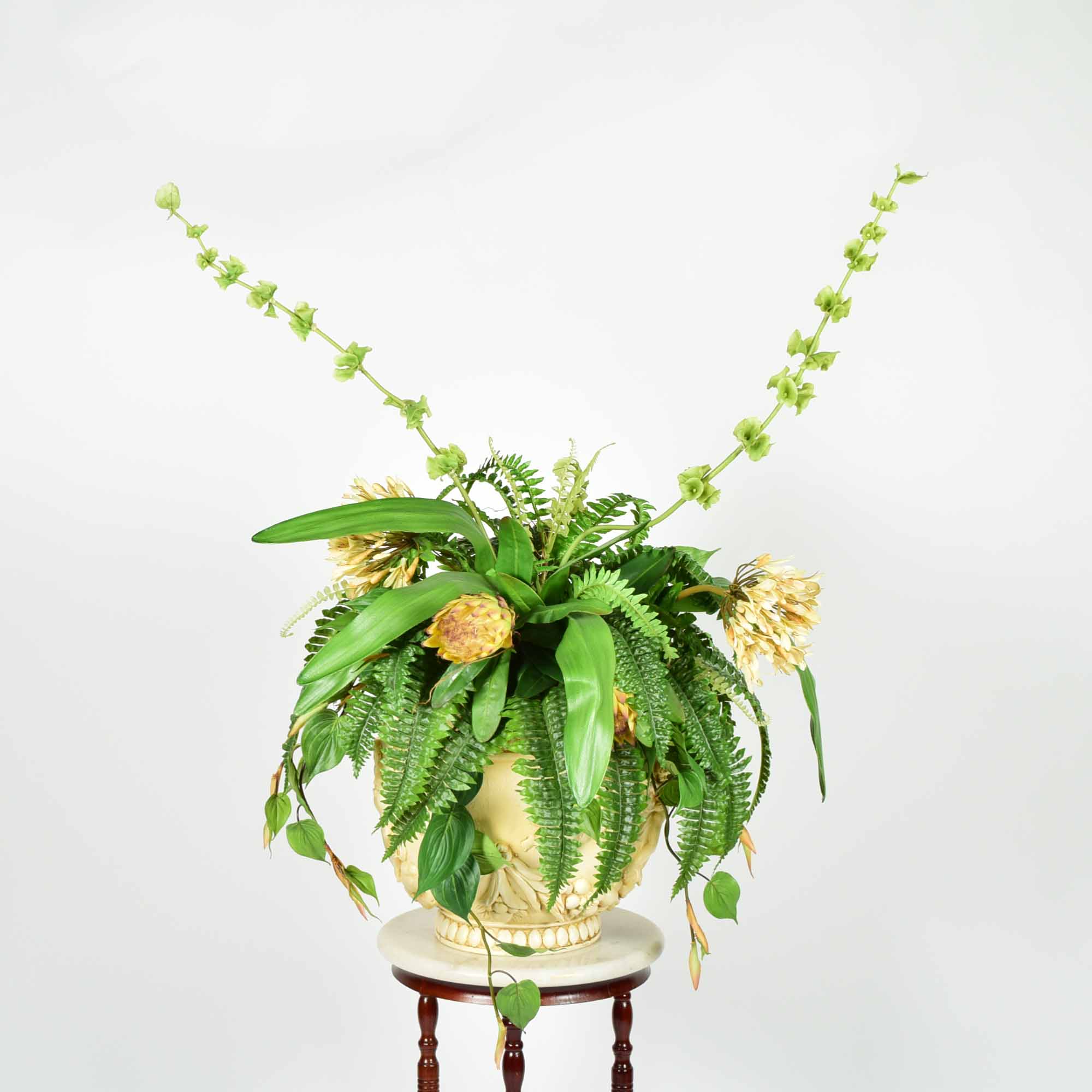 Italian Style Resin Planter with Fern and Flora