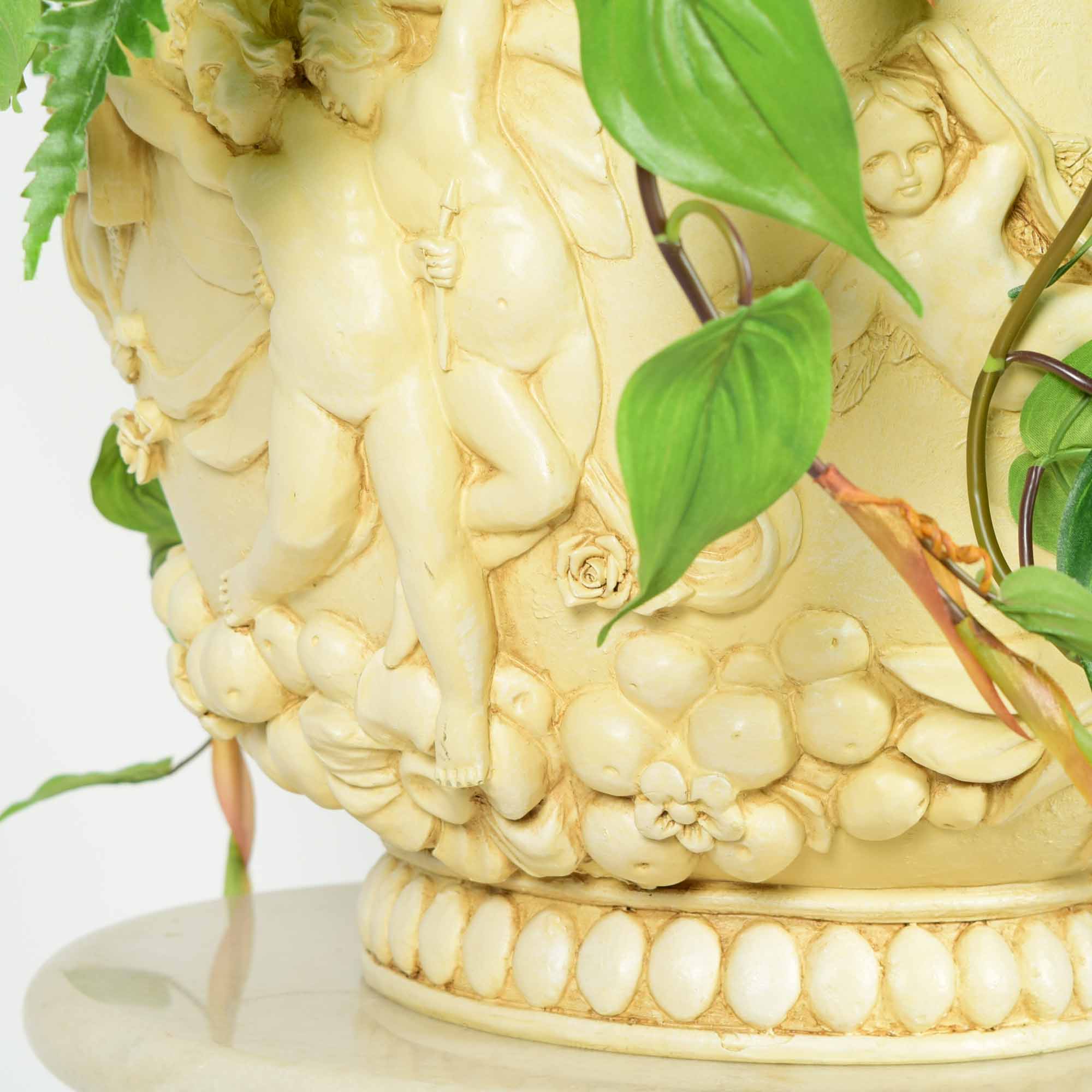 Italian Style Resin Planter with Fern and Flora