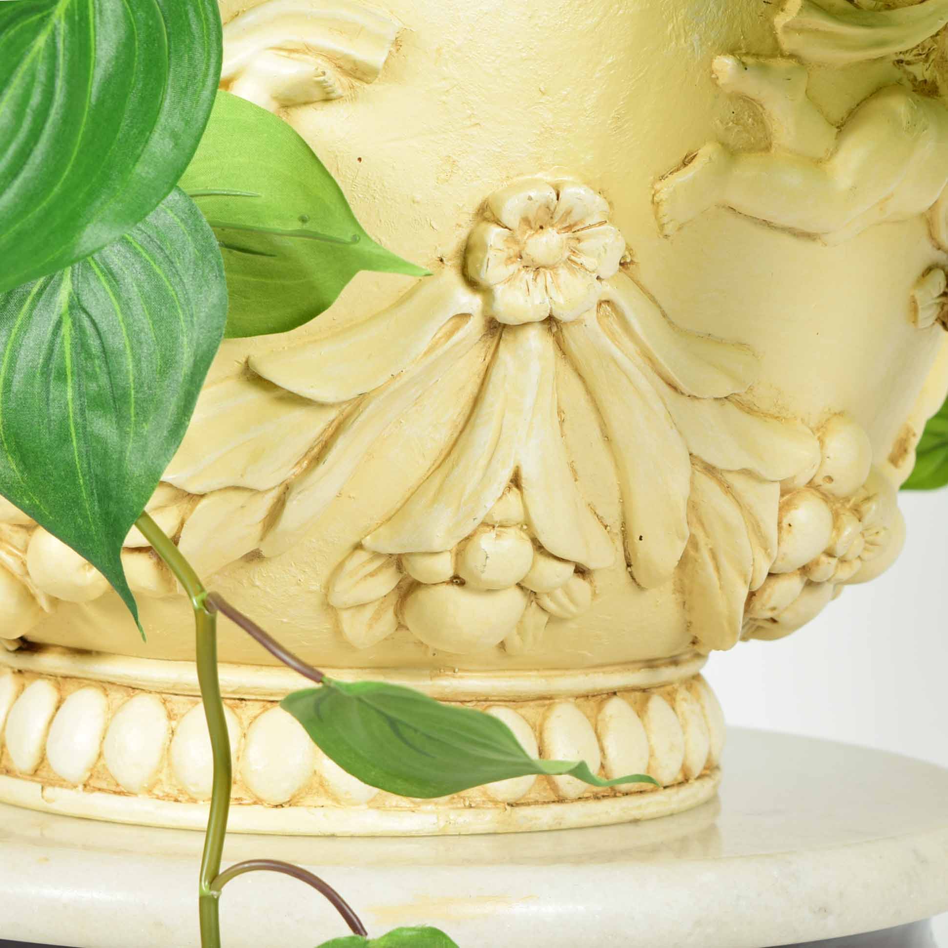 Italian Style Resin Planter with Fern and Flora