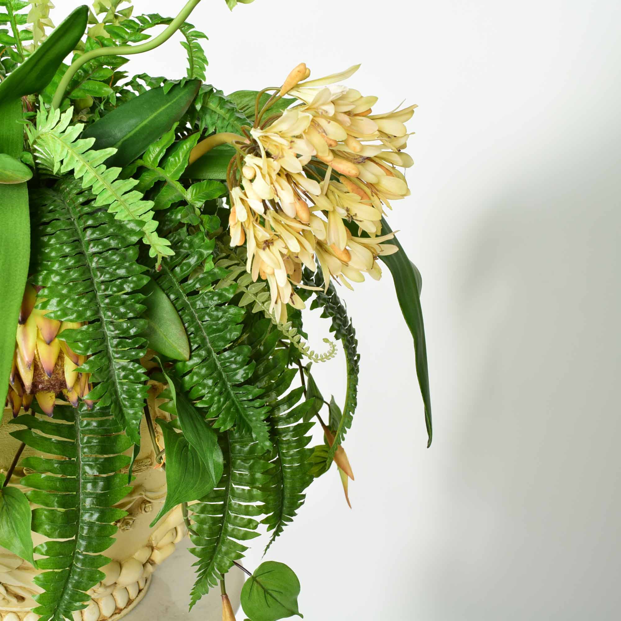 Italian Style Resin Planter with Fern and Flora