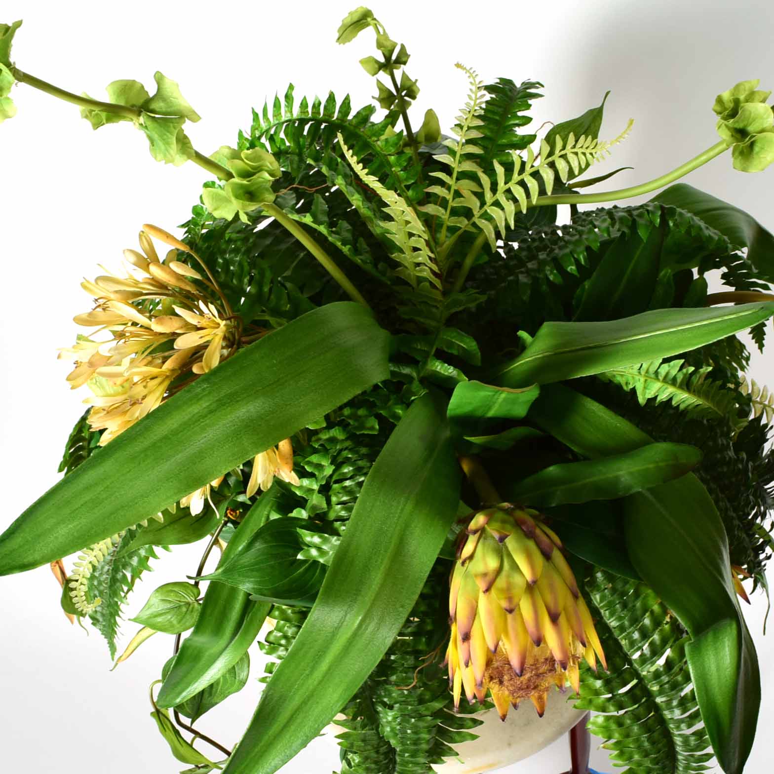 Italian Style Resin Planter with Fern and Flora