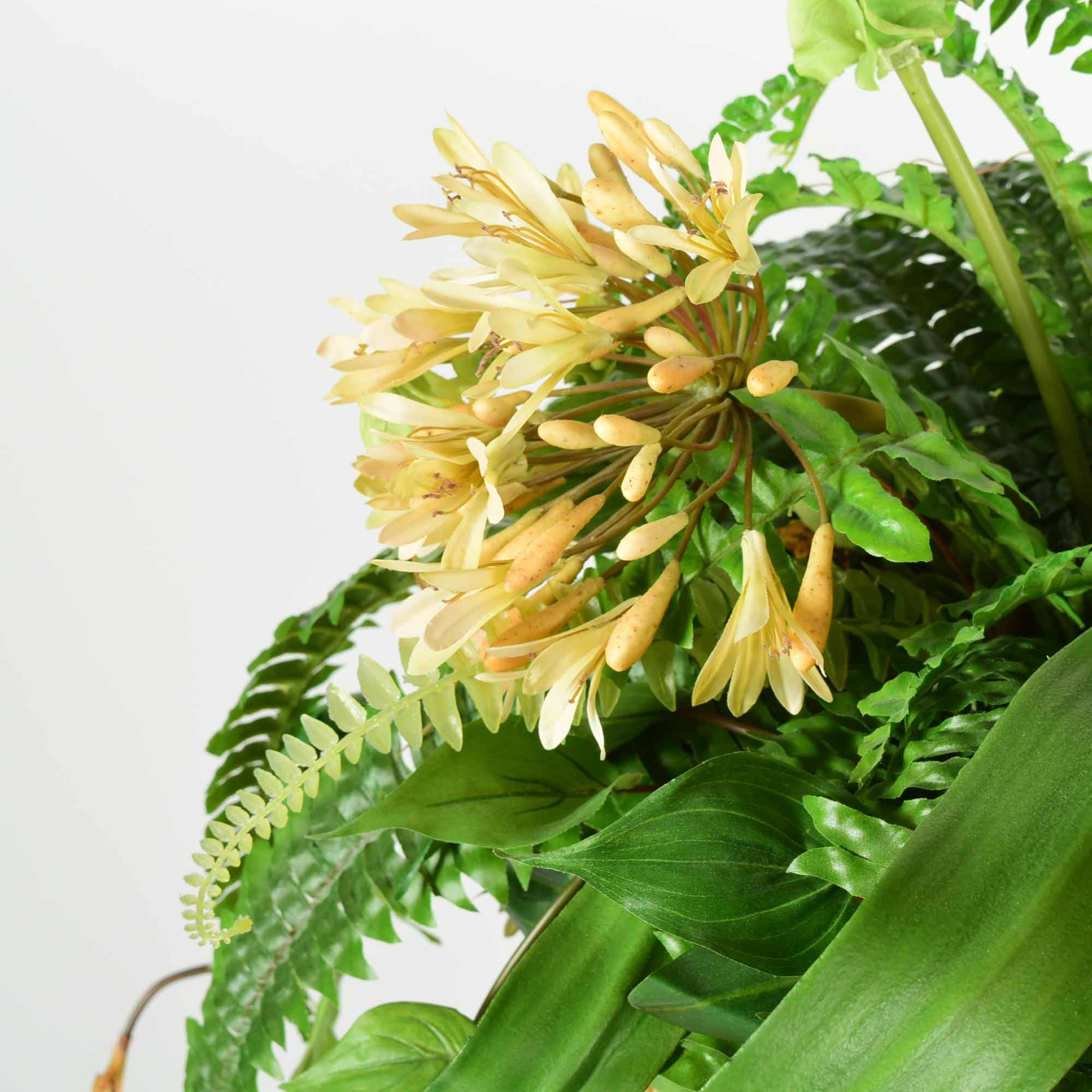 Italian Style Resin Planter with Fern and Flora