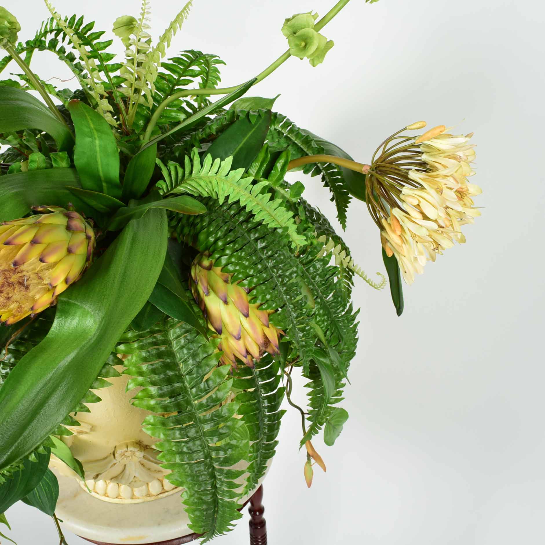 Italian Style Resin Planter with Fern and Flora