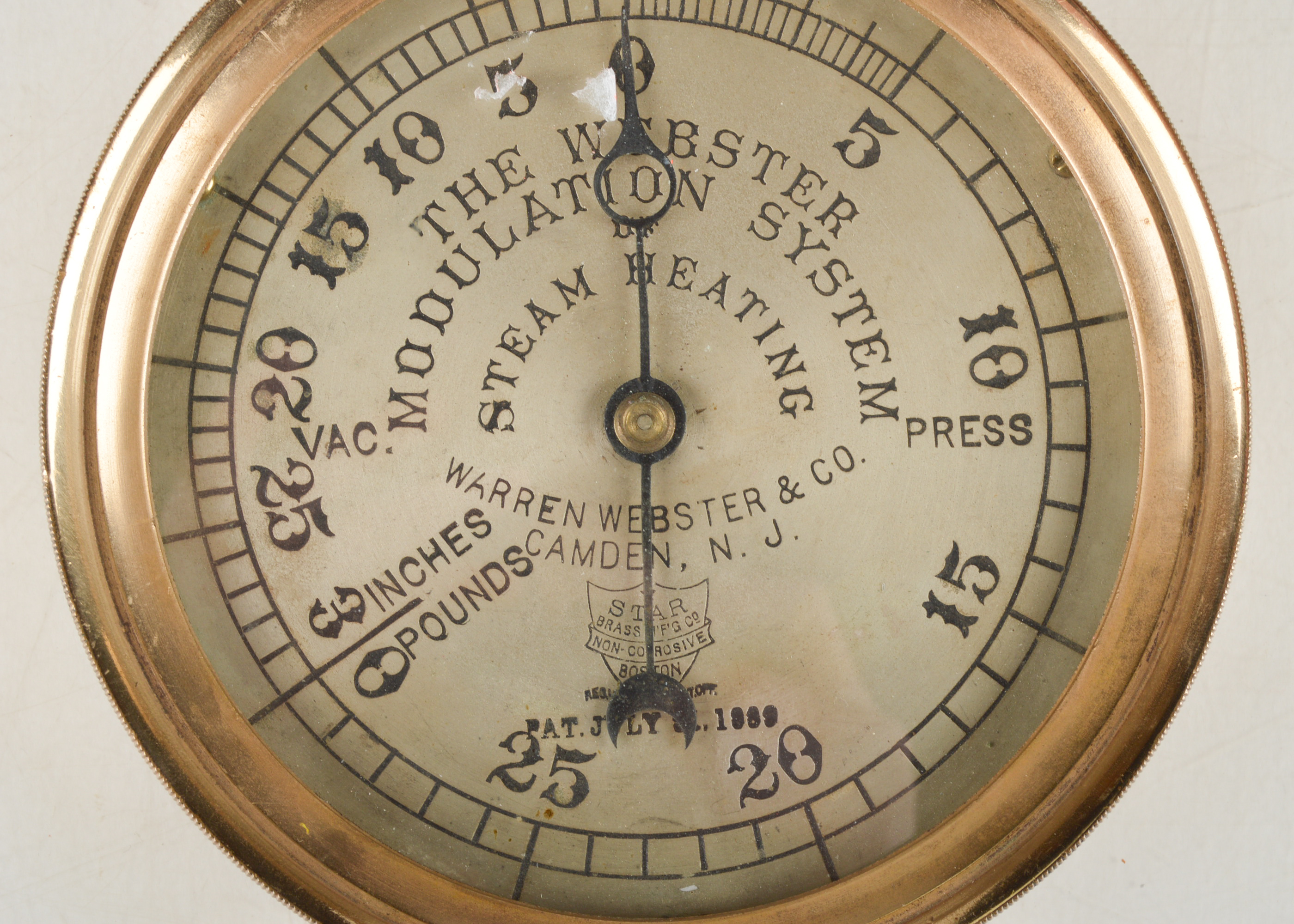 Antique Webster Modulation System Steam Heating Gauge
