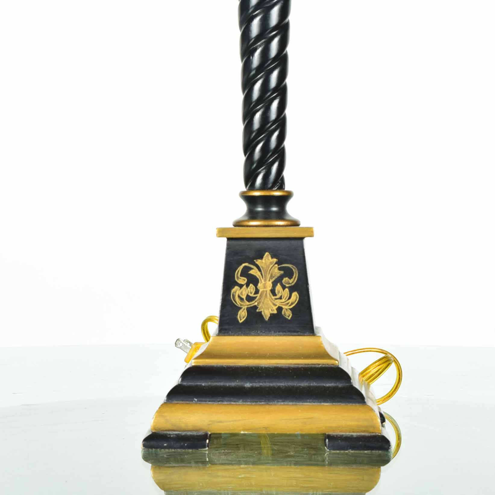 Spiral Buffet Lamp with Leopard Shade