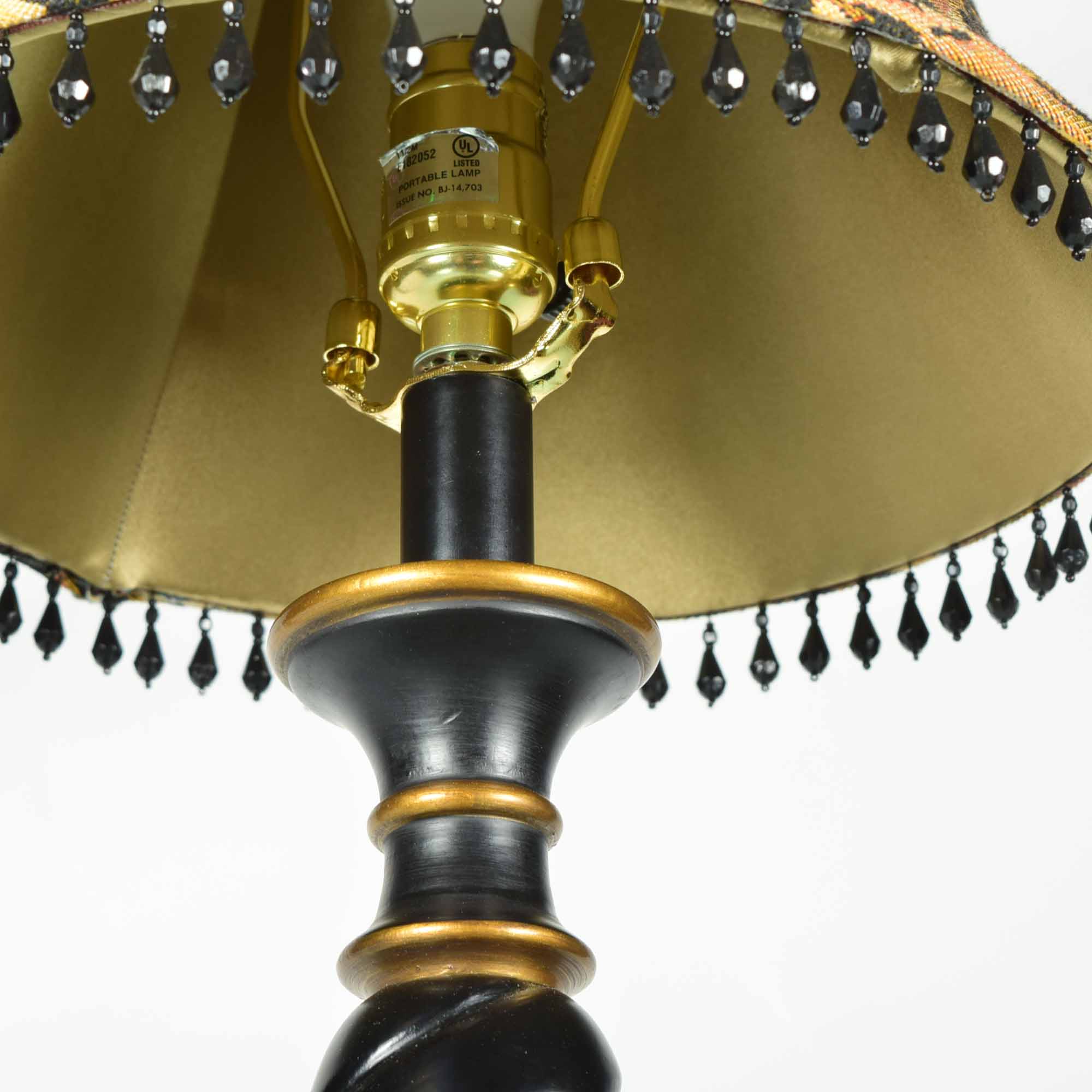 Spiral Buffet Lamp with Leopard Shade