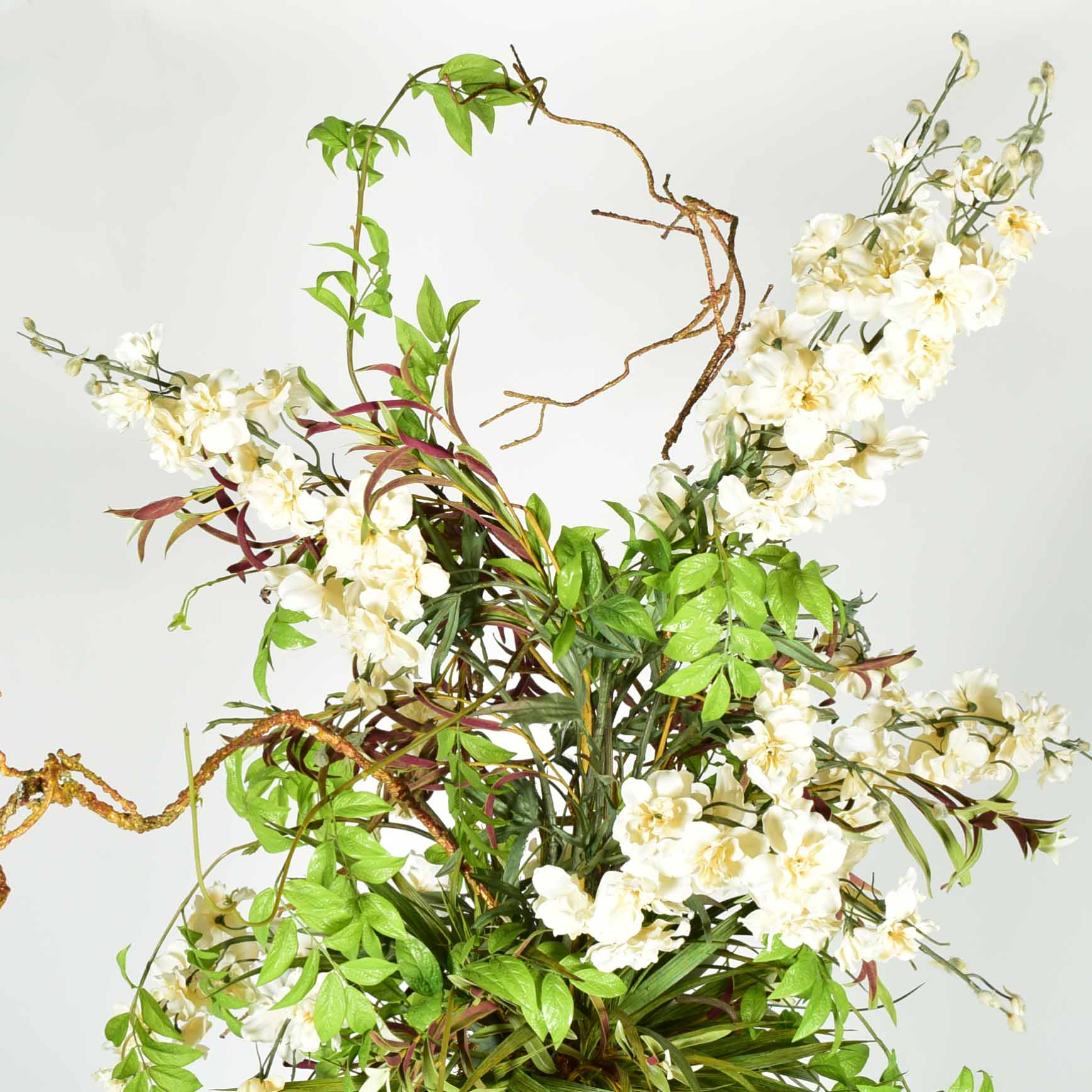 Mark Roberts Ornate Hand-Painted Urn Vase with Faux Floral Arrangement