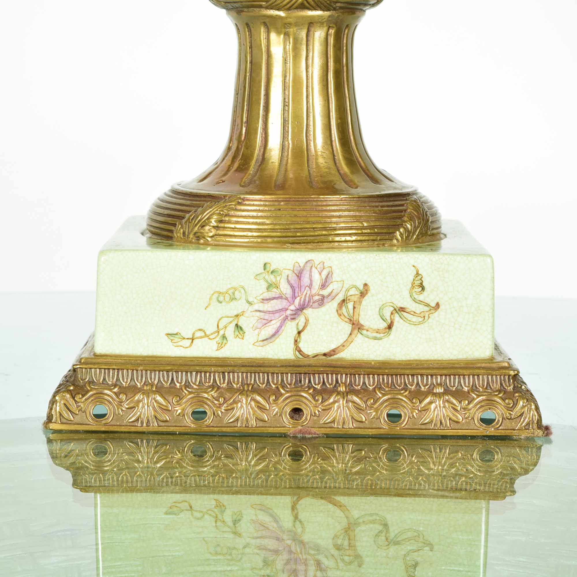 Mark Roberts Ornate Hand-Painted Urn Vase with Faux Floral Arrangement