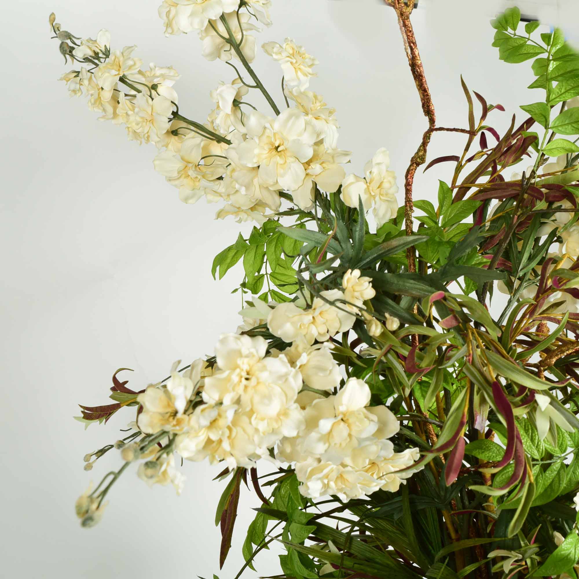 Mark Roberts Ornate Hand-Painted Urn Vase with Faux Floral Arrangement