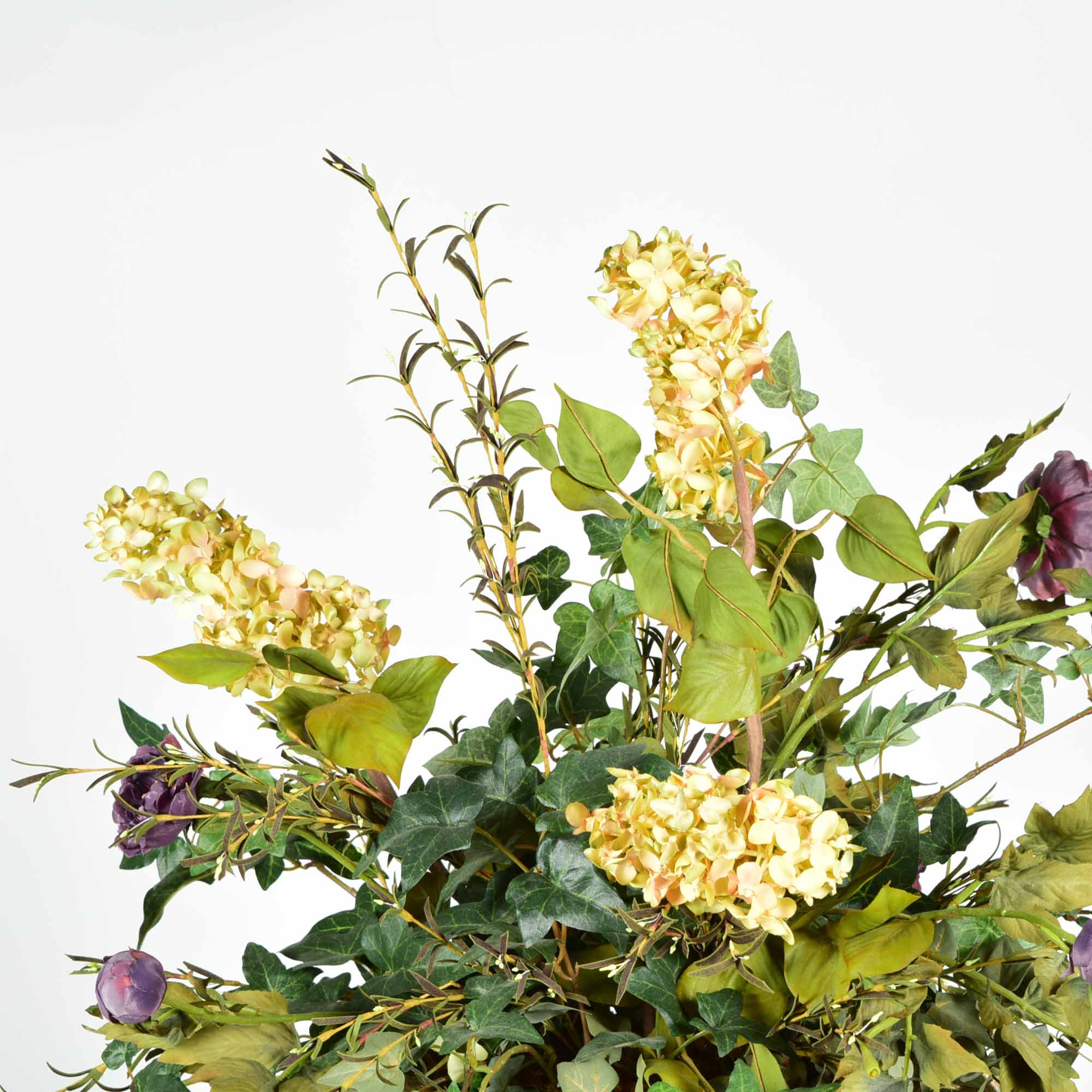 Faux Stone Textured Vase and Faux Flower Arrangment