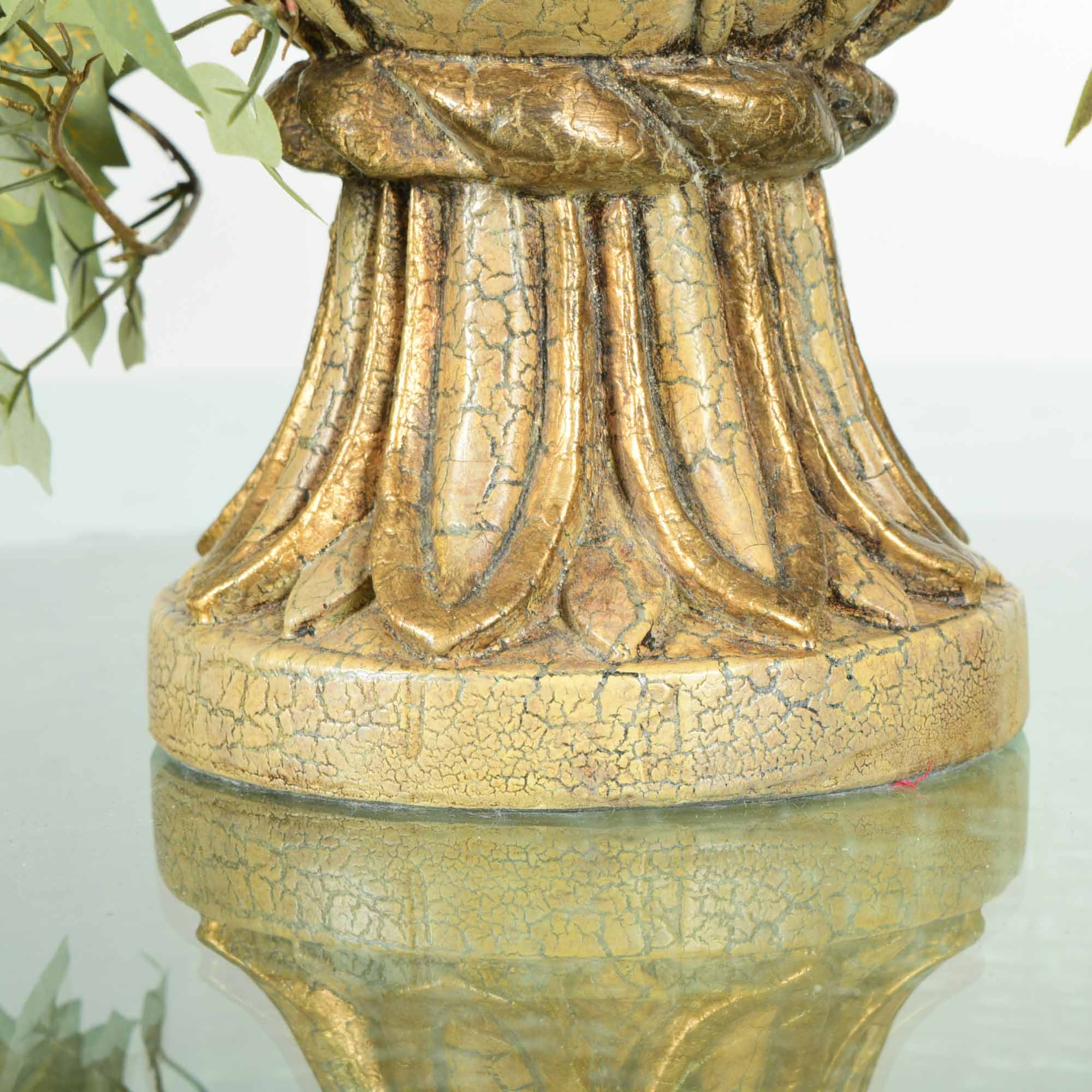 Faux Stone Textured Vase and Faux Flower Arrangment