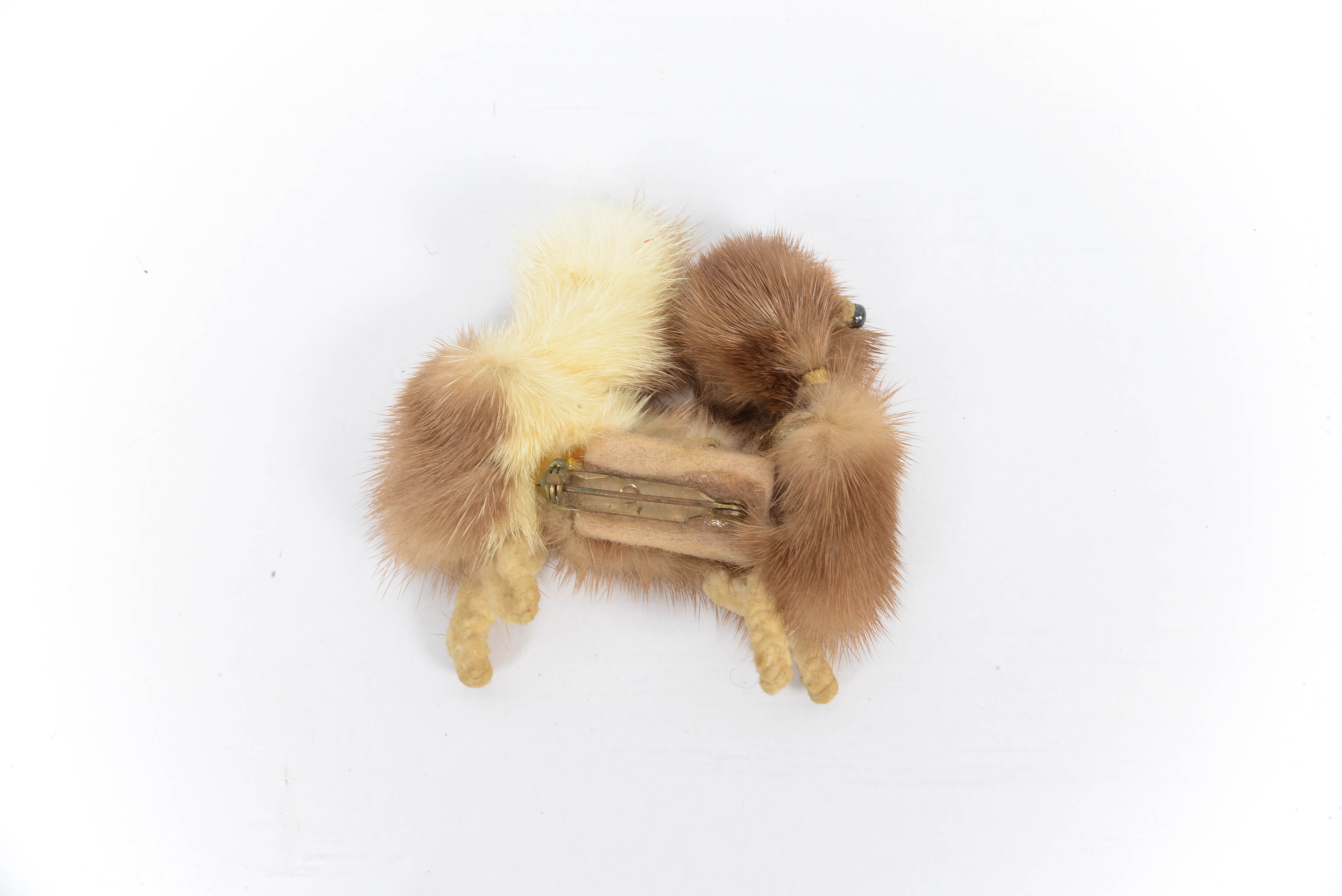 Autumn Haze Mink Fur Afghan Hound Dog Brooch (c1950's)