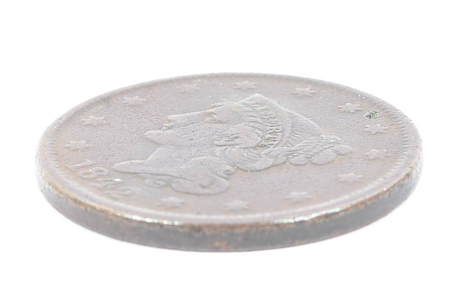 1842 P Large Date Braided Hair Liberty Head Early Copper Penny