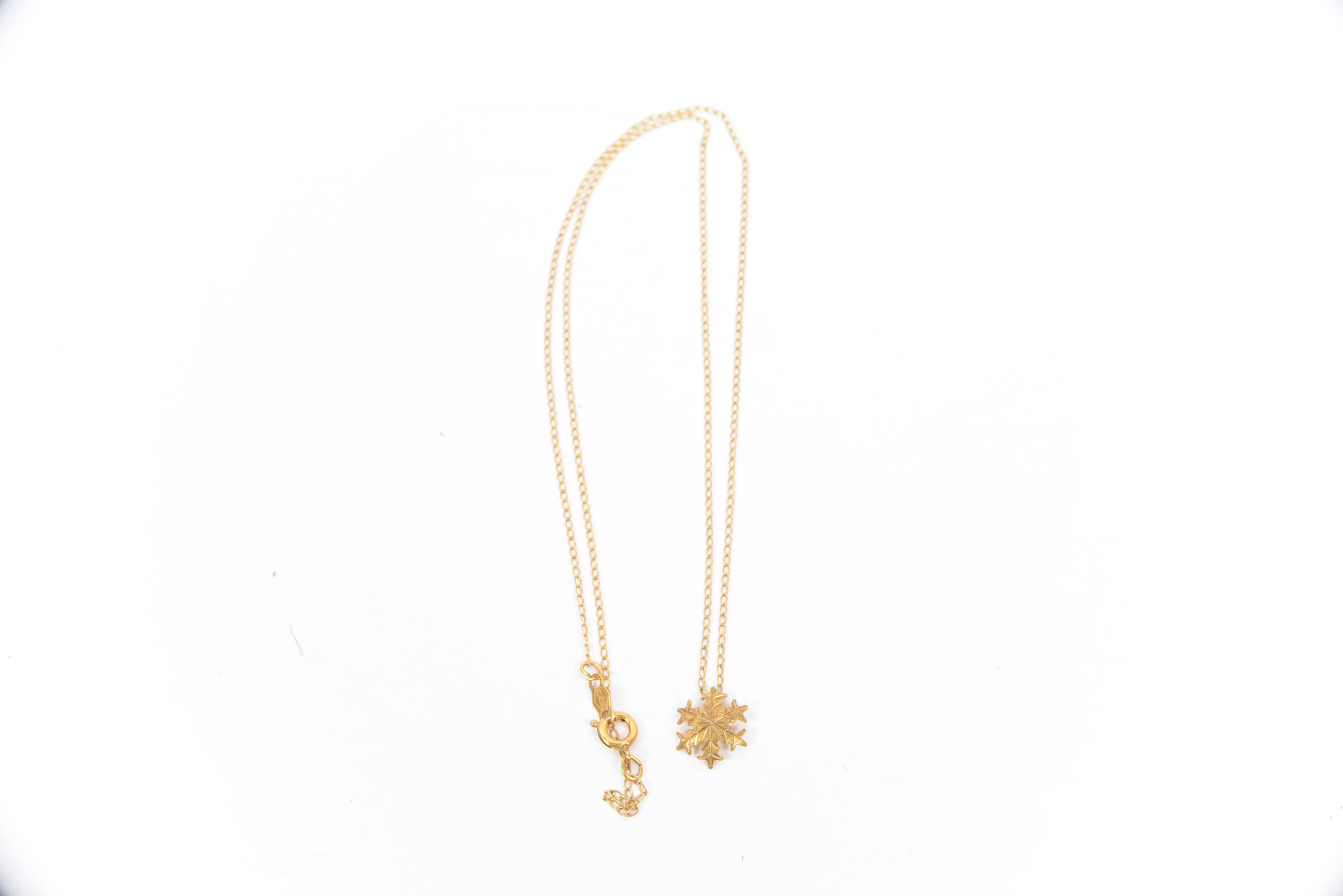 Signed 10 K Vimar Snowflake Pendant on a Gold Filled Chain