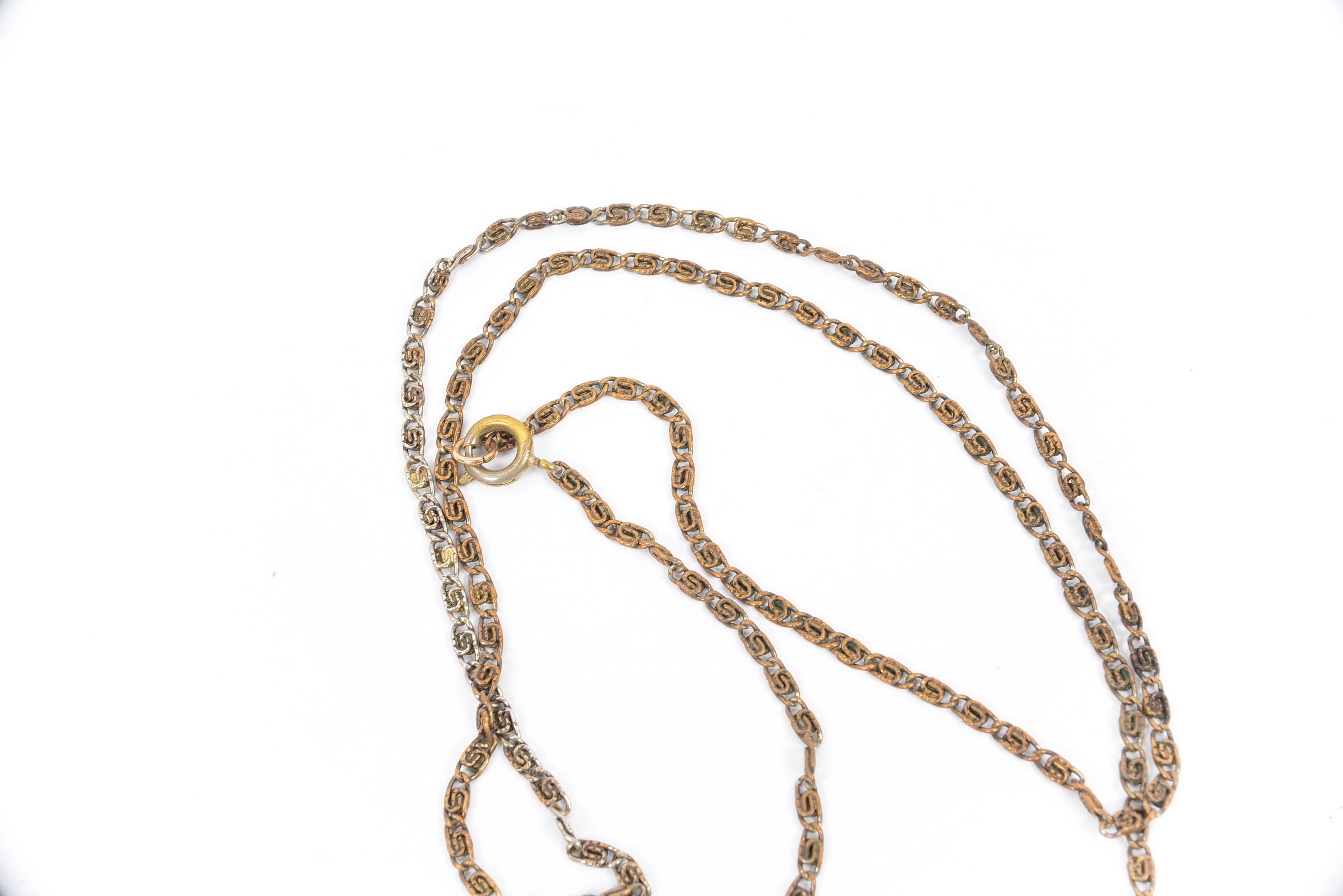 Antique Vermeil Gold Plate Carved Carnelian Cameo on Chain