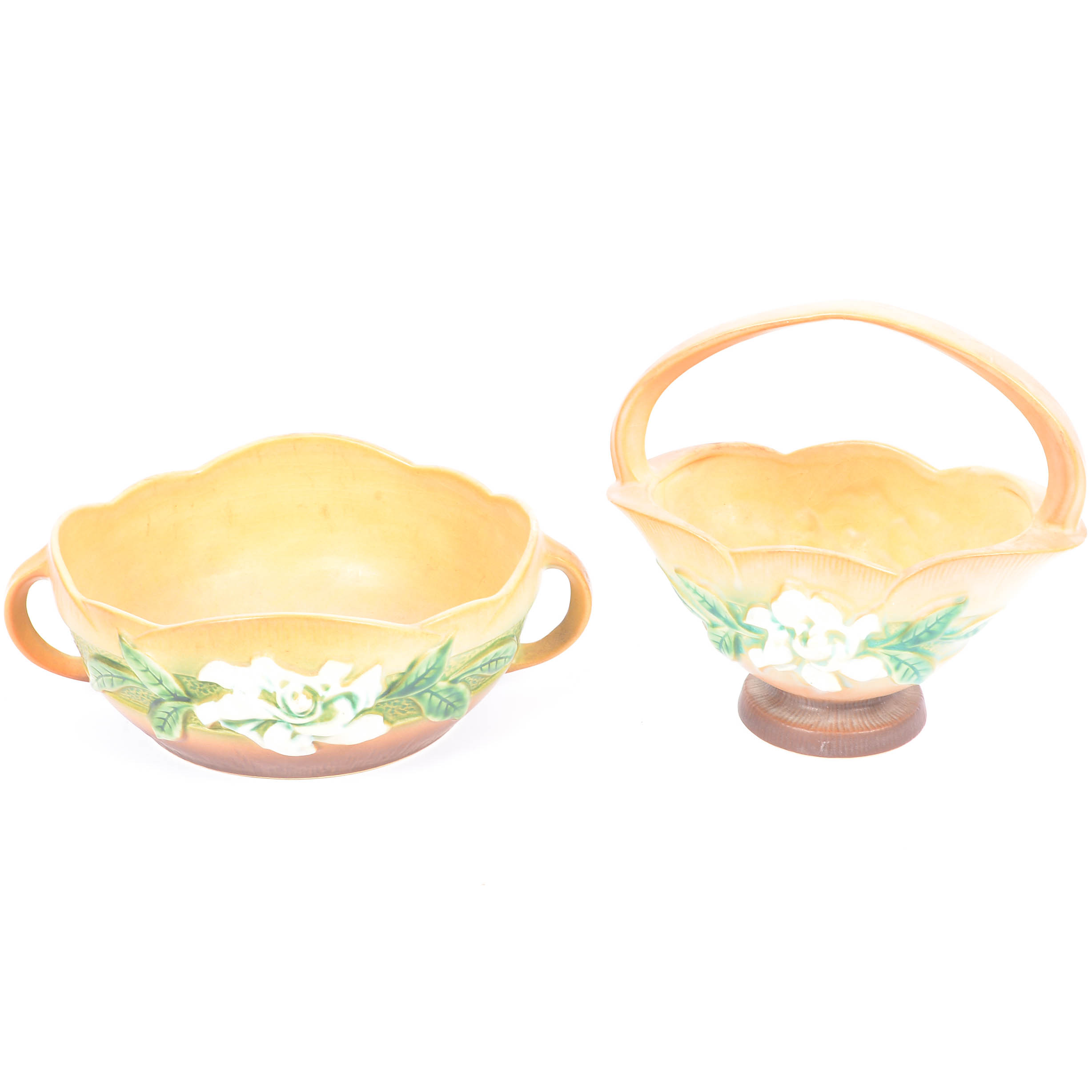 1950's Roseville Pottery Gardenia - Console Bowl and Vase