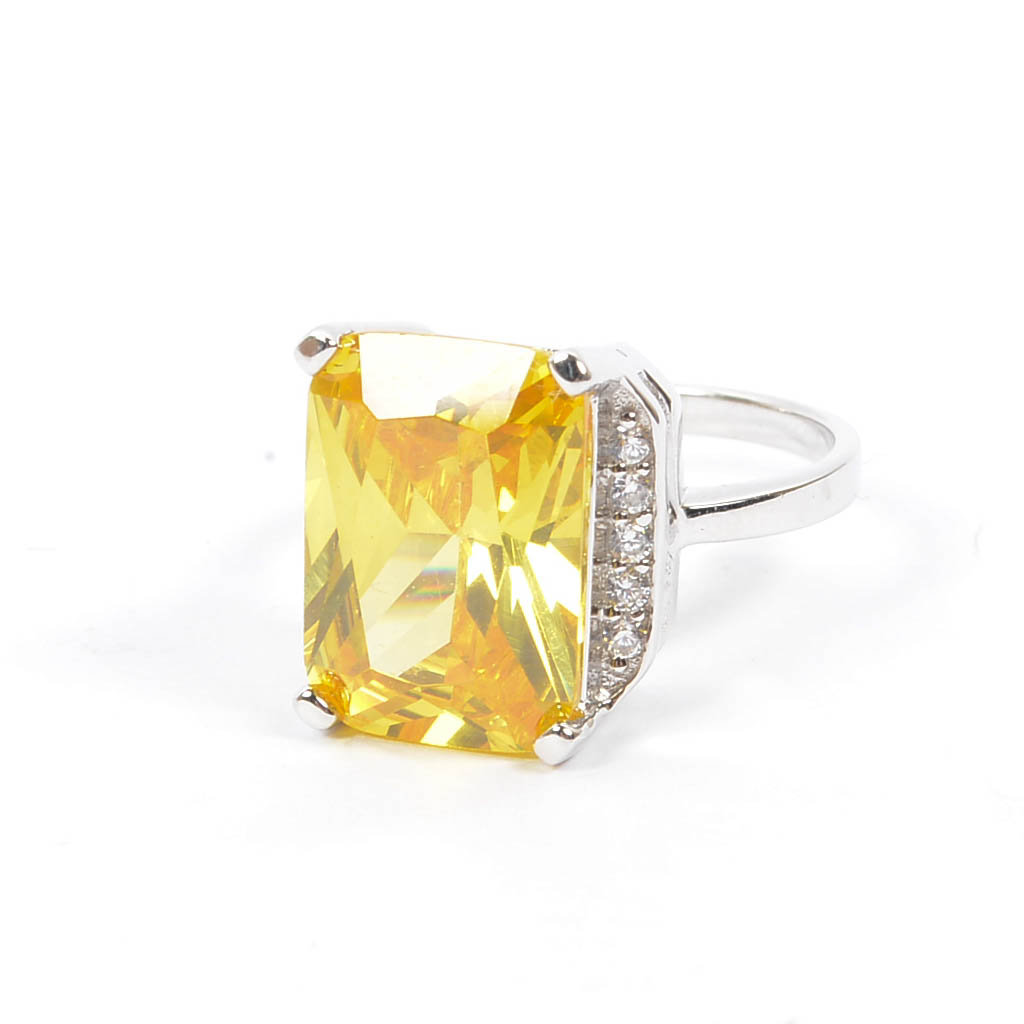 Sterling Silver Brazilian Gold Citrine 8.0 Carat Ring