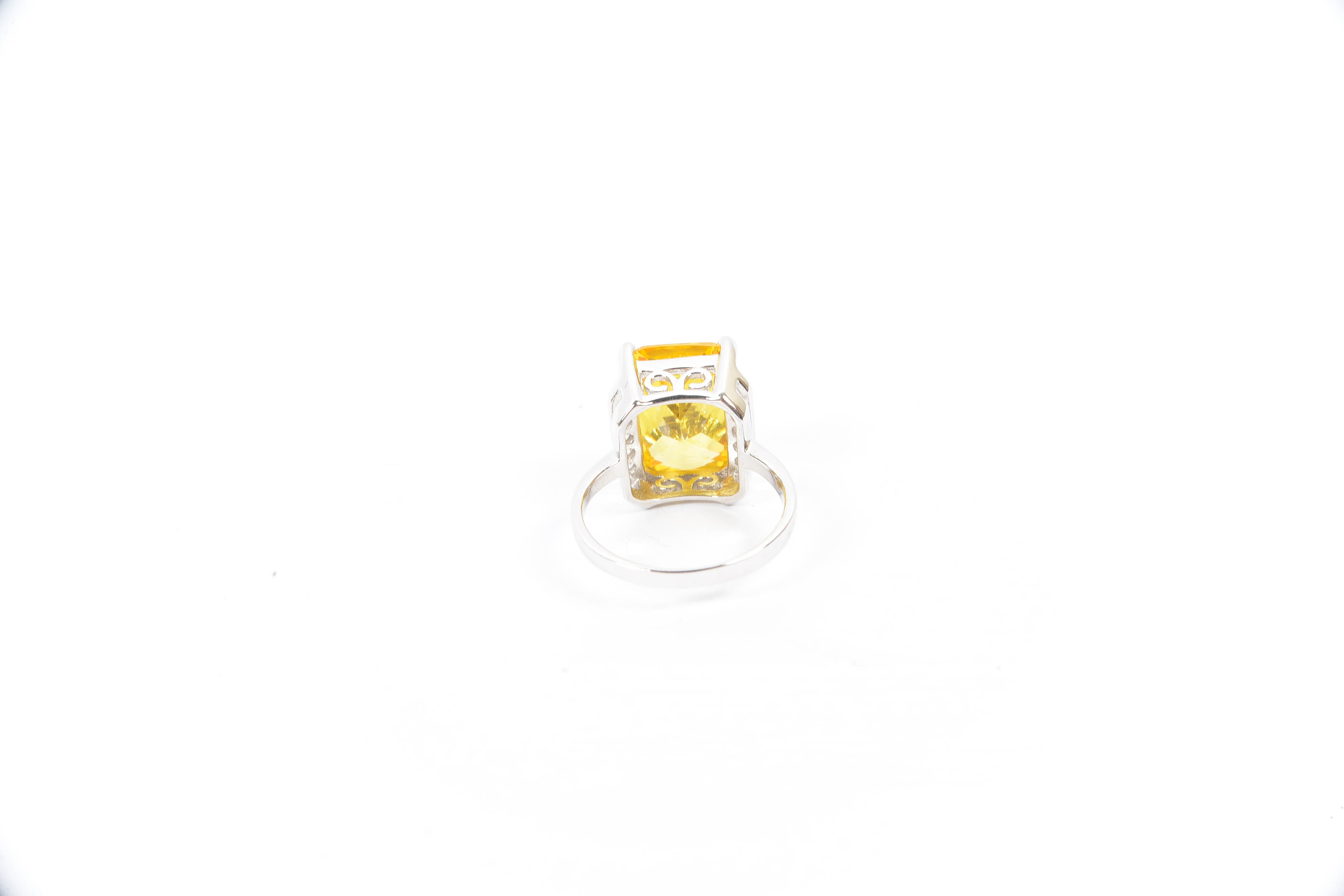 Sterling Silver Brazilian Gold Citrine 8.0 Carat Ring