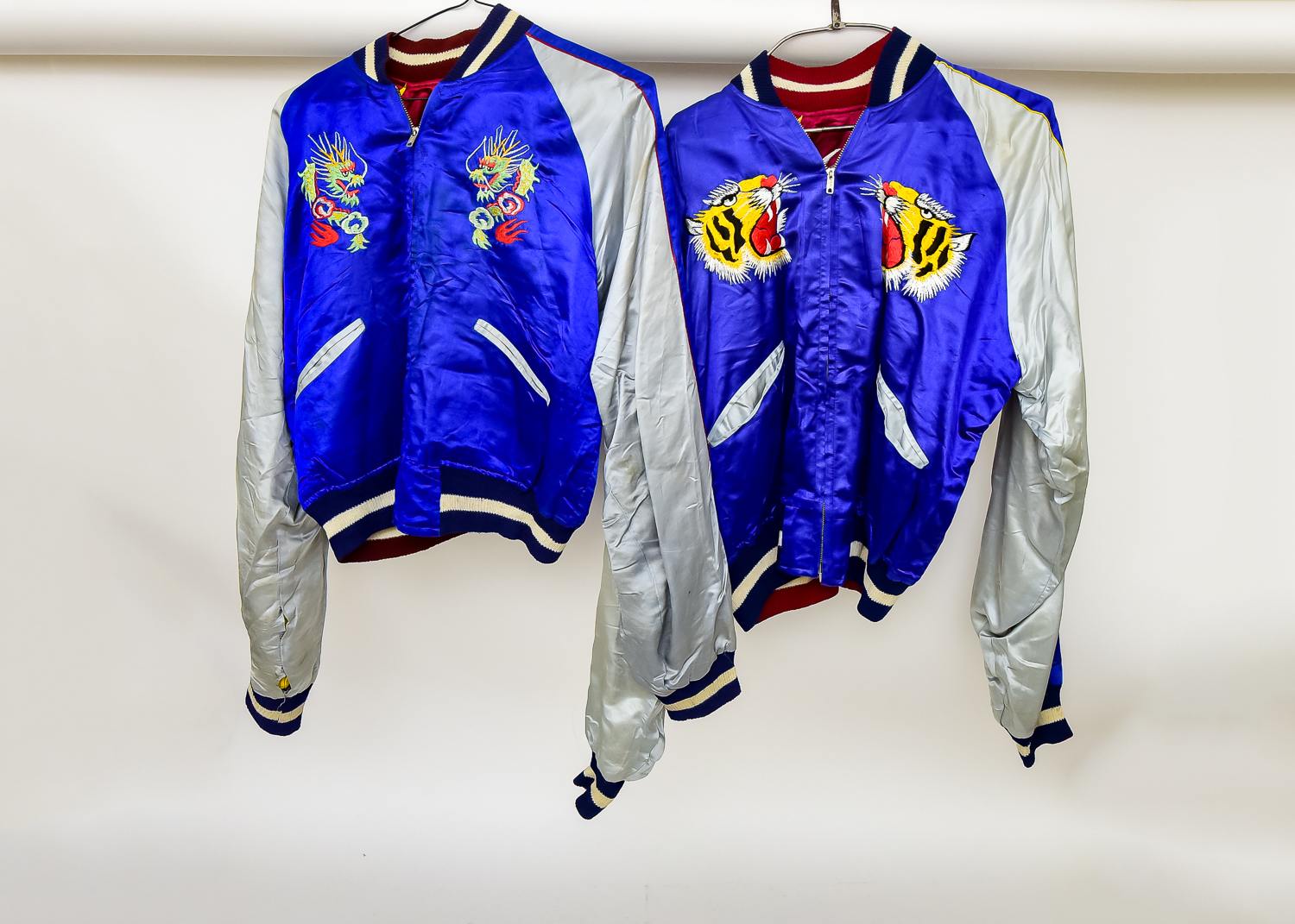 Pair of Vintage Satin Korean Tour Reversible Jackets