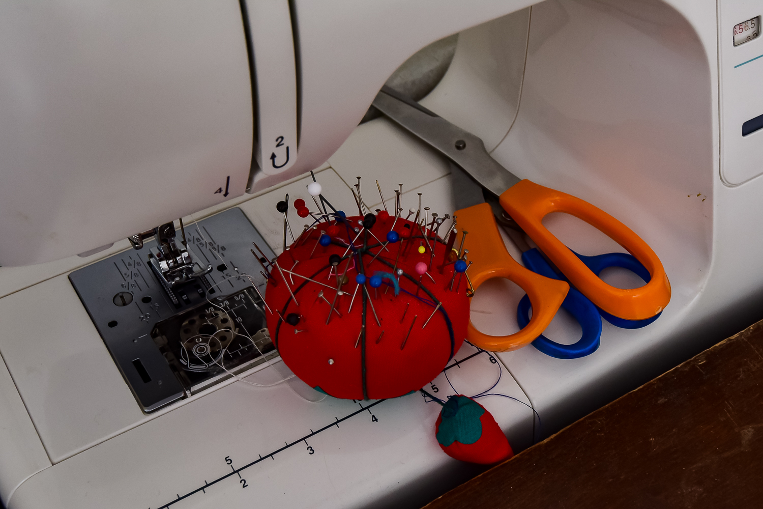 Kenmore Sewing Machine, Wood Cabinet, and Accessories