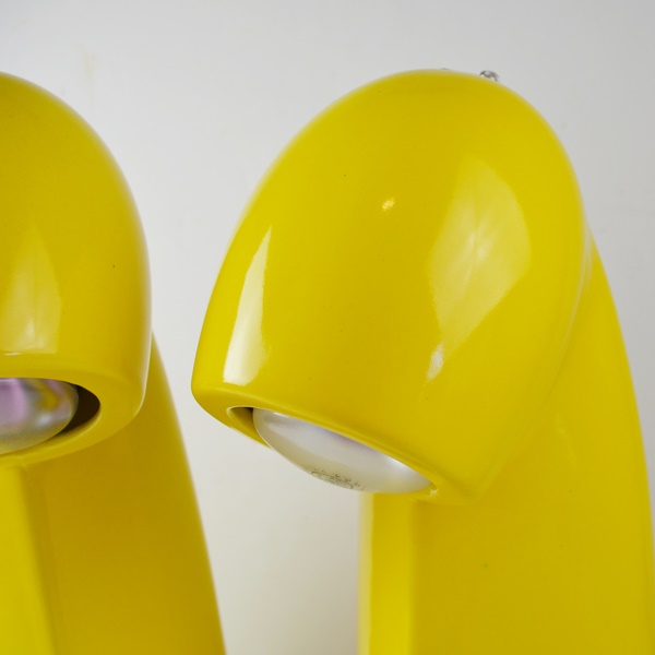 Pair of Mid Century Modern Yellow Table Lamps