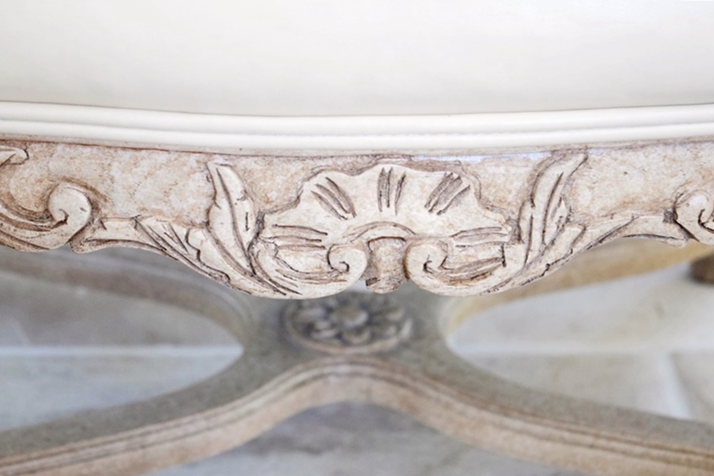 Pair of Custom Designed Bergere Style Chairs in Generous Proportions, Upholstered in Ivory Leather