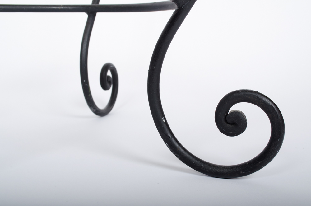 Wrought Iron Table and Lamp