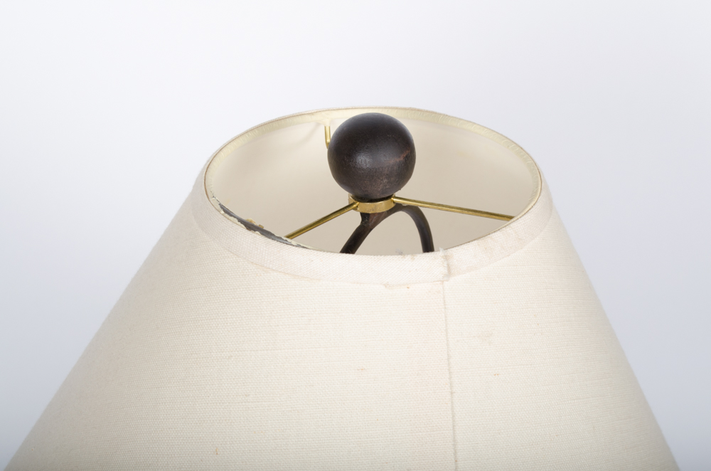 Wrought Iron Table and Lamp