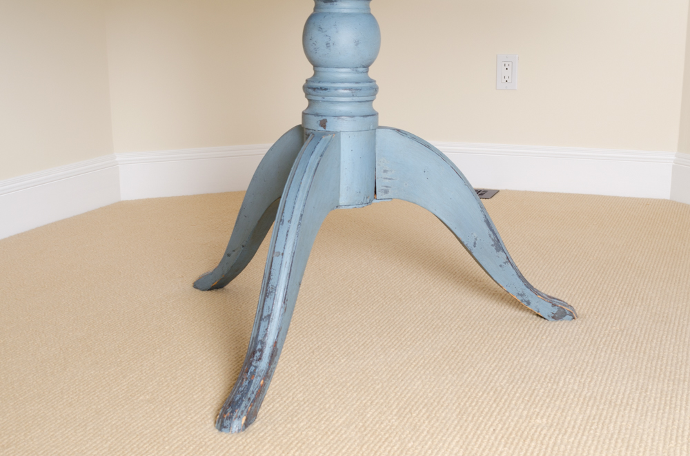 Blue Painted Pine Pedestal Table