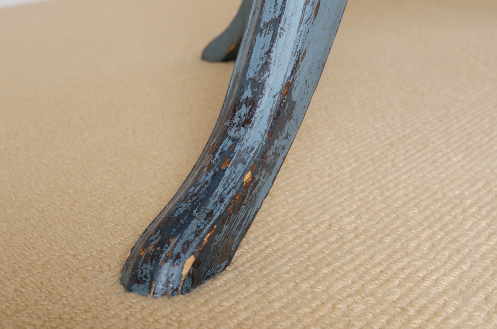 Blue Painted Pine Pedestal Table