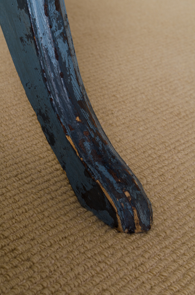 Blue Painted Pine Pedestal Table