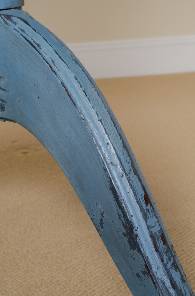 Blue Painted Pine Pedestal Table