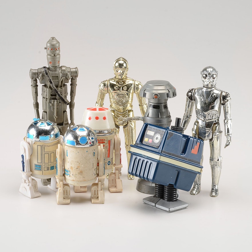 Collection of Eight Vintage Star Wars Loose Droid Figures