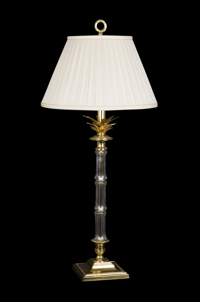 Brass and Glass Palm Tree Lamps
