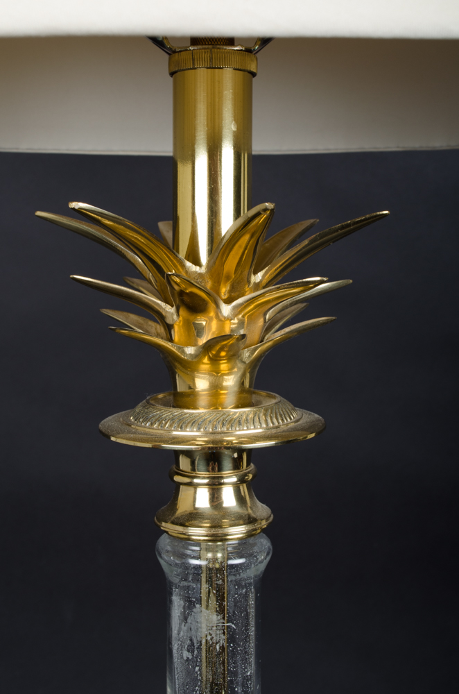Brass and Glass Palm Tree Lamps
