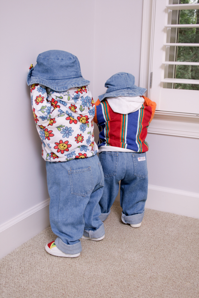 Pair of Handmade Hide & Seek Time Out Corner Dolls