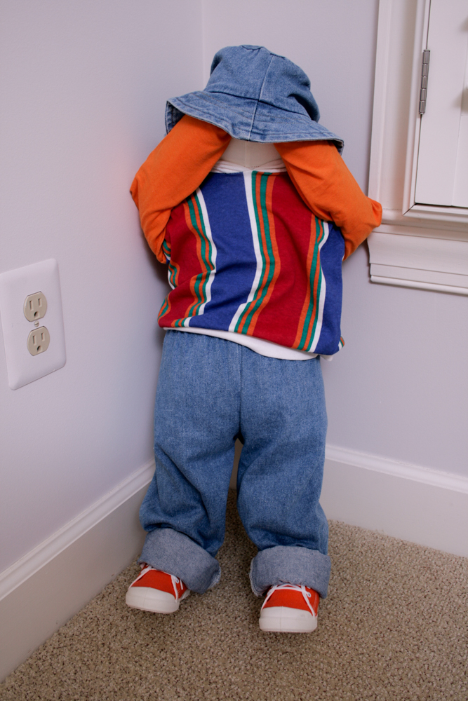 Pair of Handmade Hide & Seek Time Out Corner Dolls