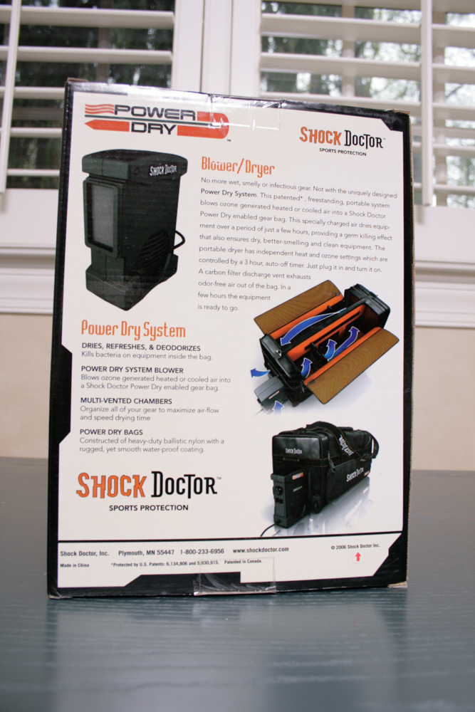 Shock Doctor Helmet Dryer GT/Formula Helmet Bag with Power Dry Blower and Backpack