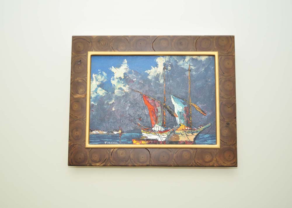 Fisher Signed Oil Painting