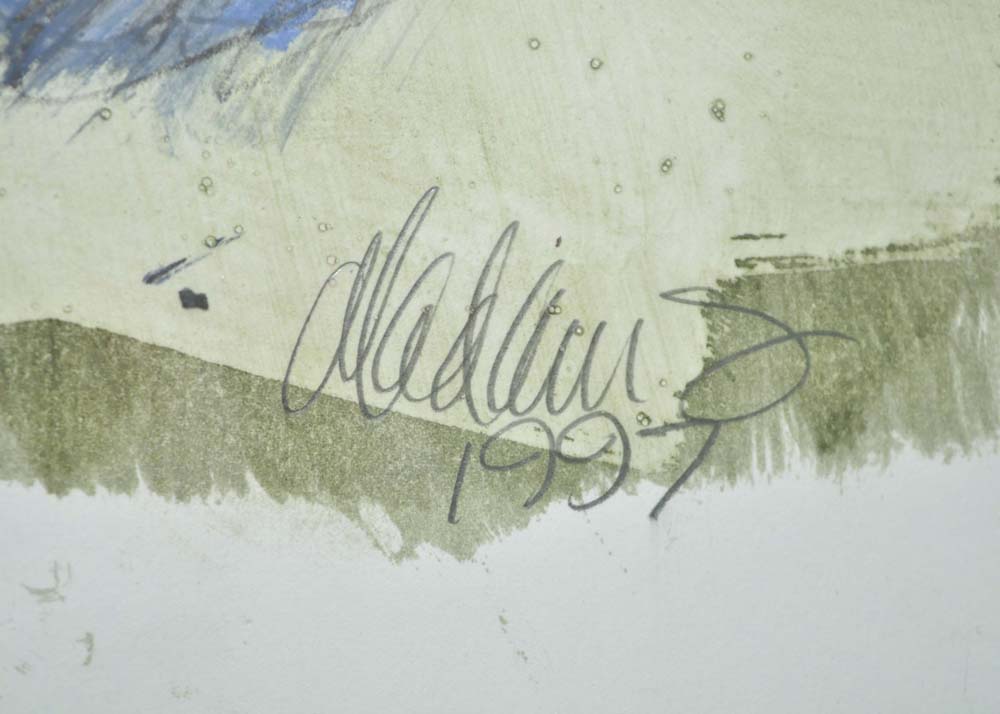 Framed Mixed Media Cat Painting