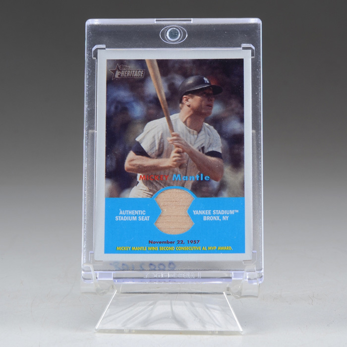 Mickey Mantle Topps Authentic Piece Yankee Stadium Seat Relic Card