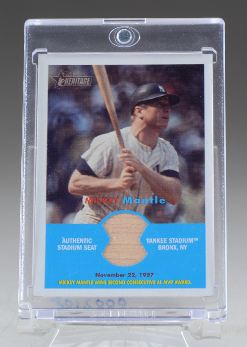 Mickey Mantle Topps Authentic Piece Yankee Stadium Seat Relic Card