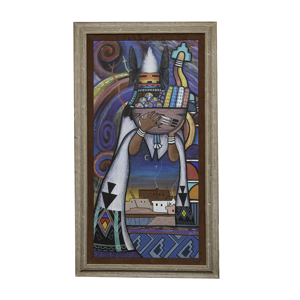 Neil David "Corn Kachina" Acrylic on Canvas