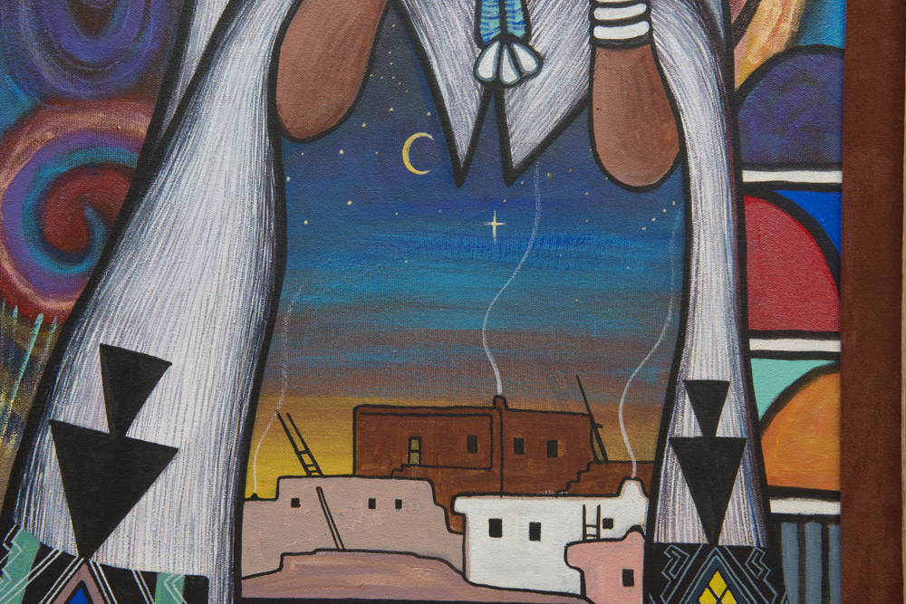 Neil David "Corn Kachina" Acrylic on Canvas