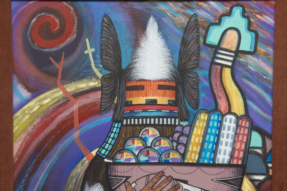 Neil David "Corn Kachina" Acrylic on Canvas