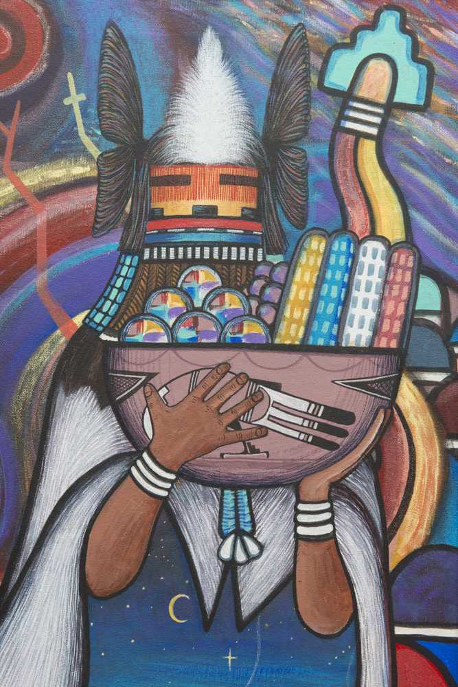 Neil David "Corn Kachina" Acrylic on Canvas