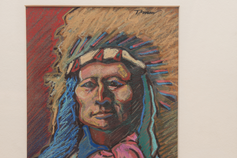 Toman Native American Original Pastel Drawing