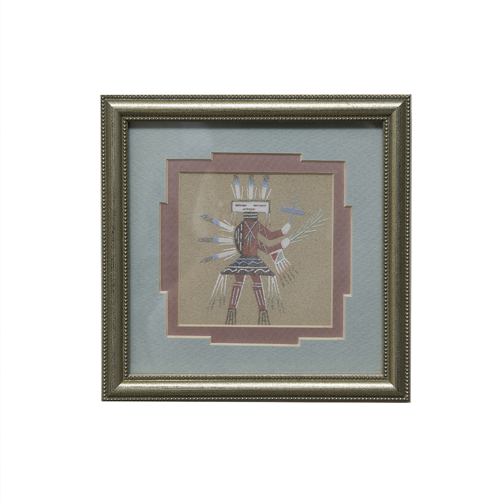 Square Figural Native American Sand Painting